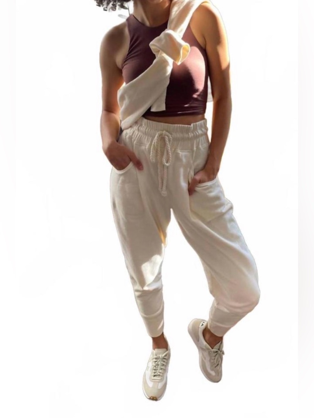 The Waight Undyed High Rise Sweatpants Off White , Small - Picture 2 of 8